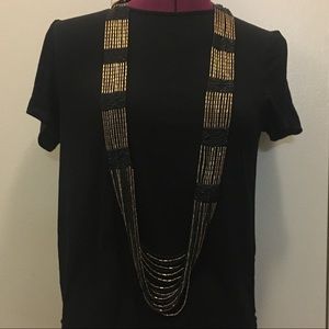 Black and Gold Beaded Necklace